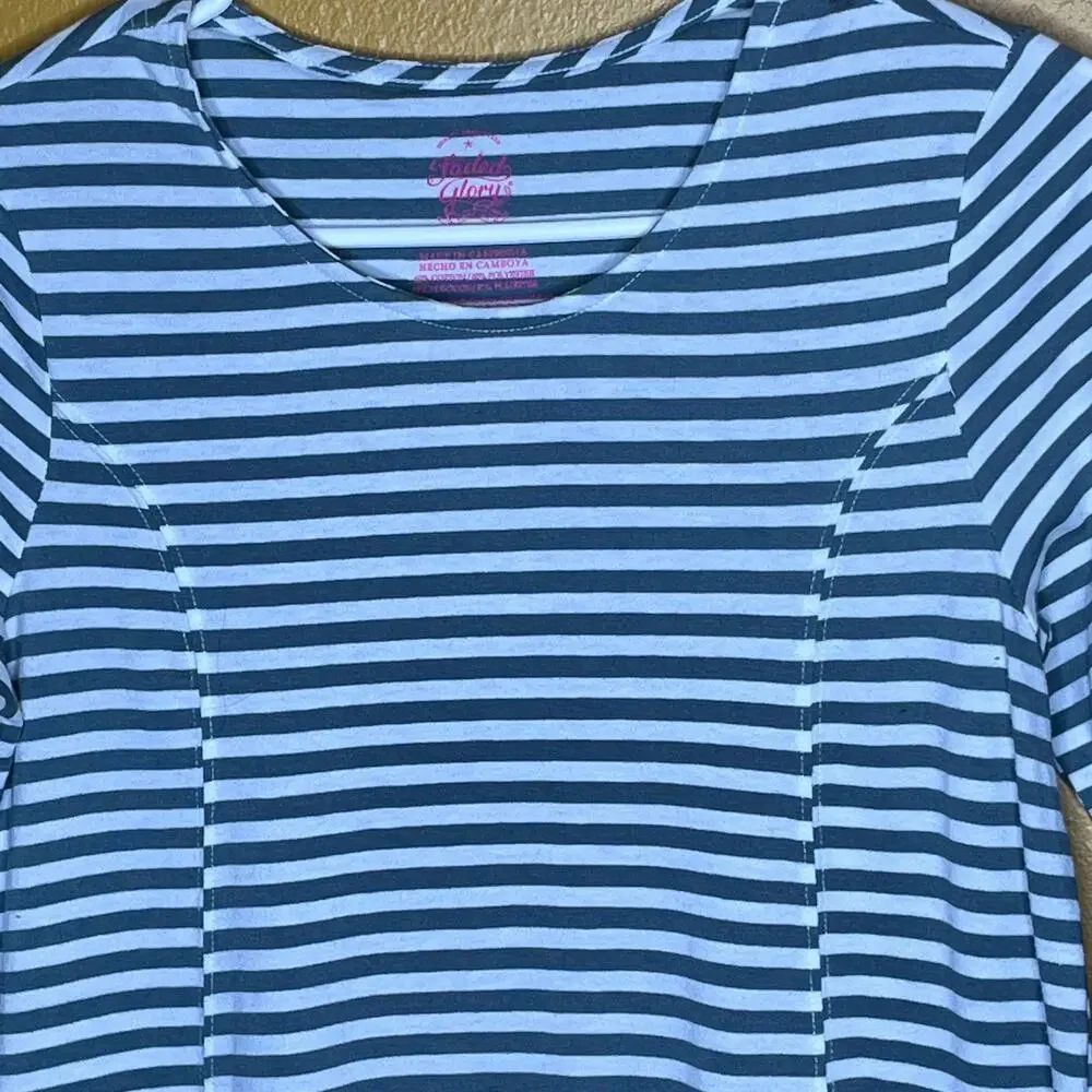 Faded Glory Gray White Striped Girls Dress XL